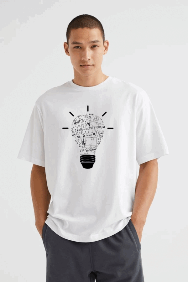 Premium cotton oversized down shoulder printed T-shirt